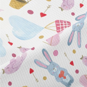 Watercolor Love Rabbits Piqué