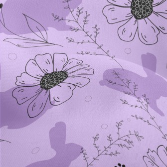 Violets And Rabbit Silhouette Lightweight Performance Linen