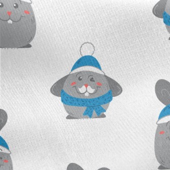 Blue Beanie Bunny Jersey Backed Fleece