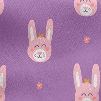 Happy Bunny Wearing A Crown Jersey Backed Fleece