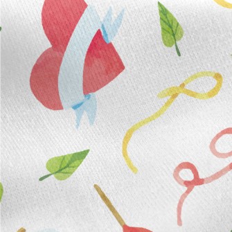 Hand Drawn Watercolor Valentin Jersey Backed Fleece