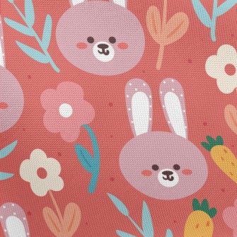 Cute Smiling Purple Rabbit Pongee