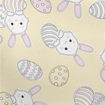 Happy Smiling Bunny Pongee