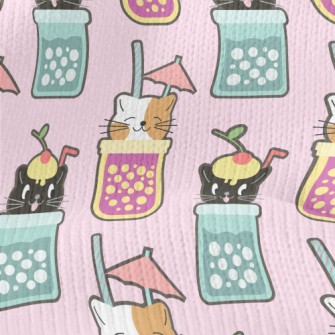 Cute Cat Hand Shake Drink Stretch Jersey