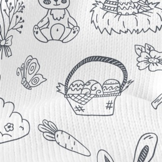 Black And White Easter Illustr Stretch Jersey
