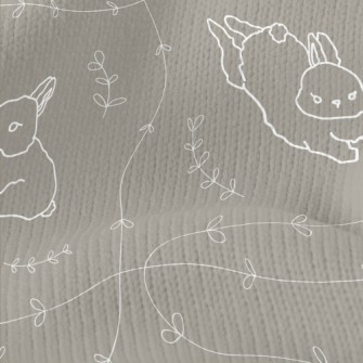 Cute Rabbit With Leaves Stretch Jersey