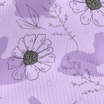 Violets And Rabbit Silhouette Stretch Jersey