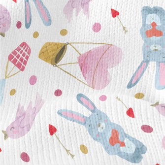 Watercolor Love Rabbits Stretch Jersey