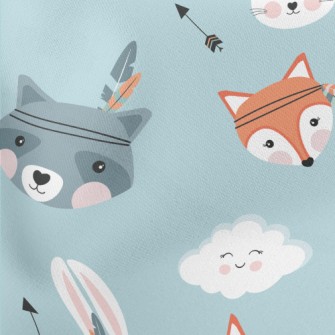 Indian Headdress Animal Lightweight Cotton Poplin