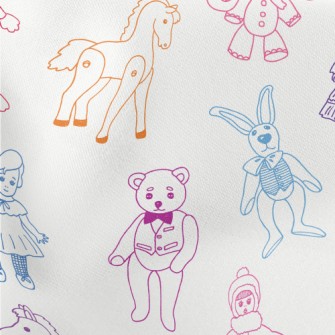 Retro Children's Toys Lightweight Cotton Poplin