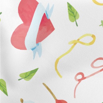 Hand Drawn Watercolor Valentin Lightweight Cotton Poplin