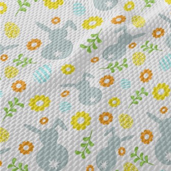 Colorful Cartoon Easter Birdseye Piqué