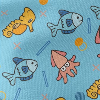 Cartoon Sea Creatures Waterproof Canvas