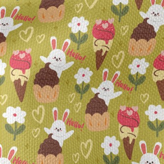 Surprise Bunny With Dessert Waterproof Canvas
