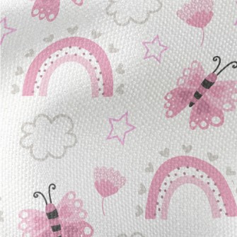 Cute Pink Butterfly Waterproof Canvas