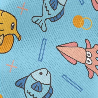 Cartoon Sea Creatures Standard Corduroy