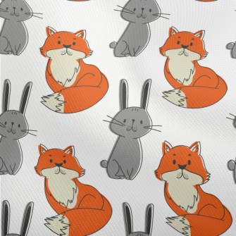 Hand Drawn Rabbit And Fox Dobby