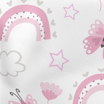 Cute Pink Butterfly Stretch Ponte