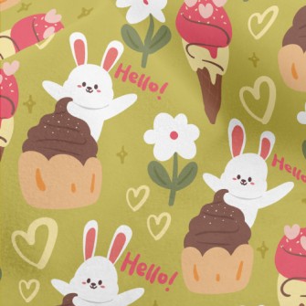Surprise Bunny With Dessert Micro Fleece