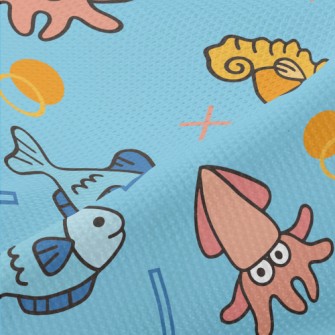 Cartoon Sea Creatures Piqué