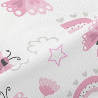 Cute Pink Butterfly Piqué