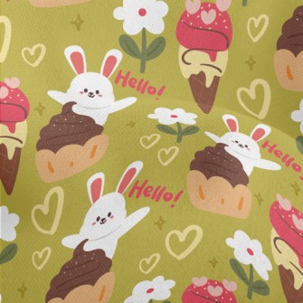 Surprise Bunny With Dessert Lightweight Performance Linen