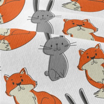 Hand Drawn Rabbit And Fox Modern Jersey