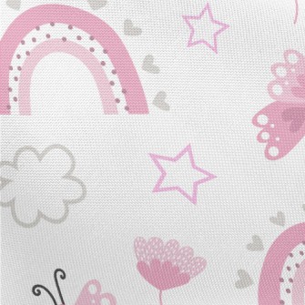 Cute Pink Butterfly Pongee