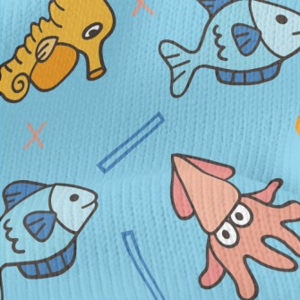 Cartoon Sea Creatures Stretch Jersey