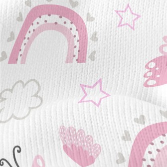Cute Pink Butterfly Stretch Jersey