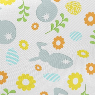 Colorful Cartoon Easter Midweight Cotton Poplin