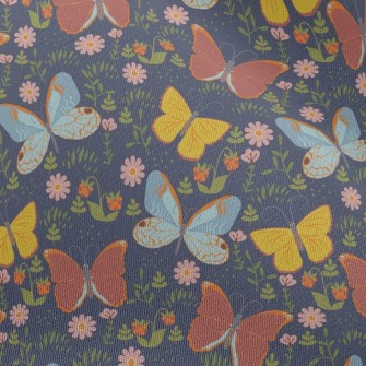 Butterflies And Flowers Chiffon