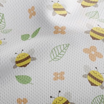 Bee And Little Flowers Athletic Mesh Flat Back