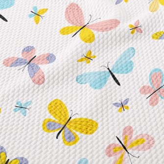 Colorful Butterflies Birdseye Piqué