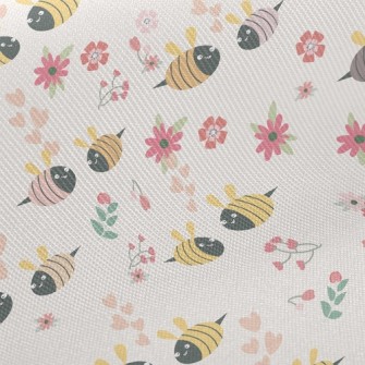 Flowers And Bees Couple Twill