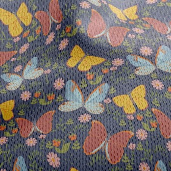 Butterflies And Flowers Athletic Mesh Flat Back