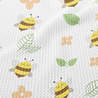 Bee And Little Flowers Birdseye Piqué