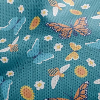 Colorful Butterflies Athletic Mesh Flat Back