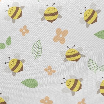 Bee And Little Flowers Twill