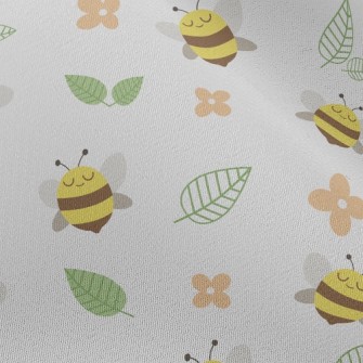 Bee And Little Flowers Chiffon
