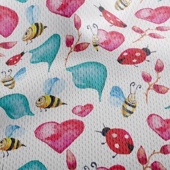 Ladybug And Bee Athletic Mesh Flat Back