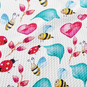 Ladybug And Bee Birdseye Piqué