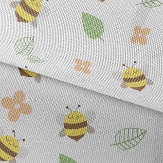 Bee And Little Flowers Waterproof Oxford