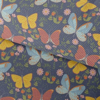 Butterflies And Flowers Waterproof Oxford