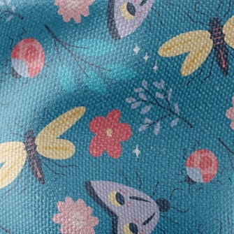 Insects And Flowers Waterproof Canvas