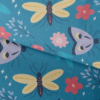 Insects And Flowers Waterproof Oxford