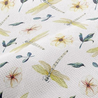 Flowers And Dragonflies Performance Linen