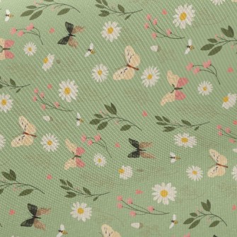 Flowers And Butterflies Twill