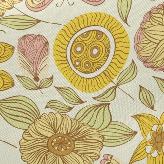 Various Flowers And Butterflie Twill