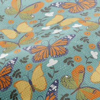 Butterflies And Flowers Performance Linen